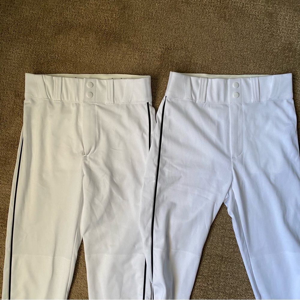 White Dirty Mids Men’s Baseball Pants with Black Piping - Picture 6 of 7
